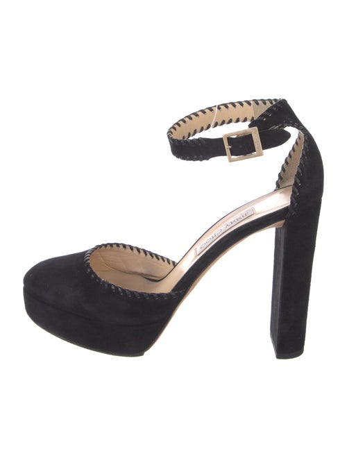 Jimmy Choo Suede Whipstitch Trim D'Orsay Pumps