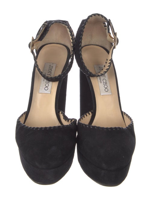 Jimmy Choo Suede Whipstitch Trim D'Orsay Pumps