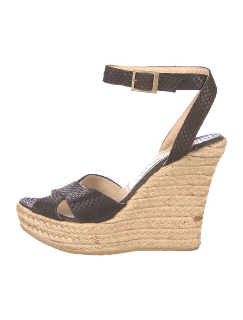 Jimmy Choo Leather Colorblock Pattern Espadrilles