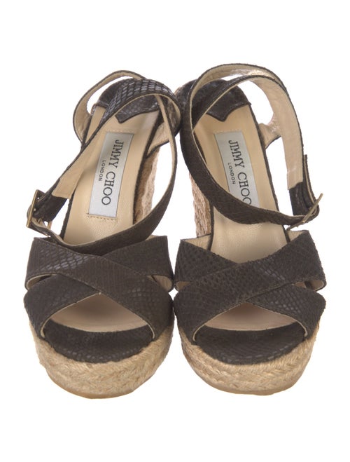 Jimmy Choo Leather Colorblock Pattern Espadrilles