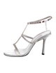 Jimmy Choo Leather Crystal Embellishments T-Strap Sandals