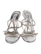 Jimmy Choo Leather Crystal Embellishments T-Strap Sandals