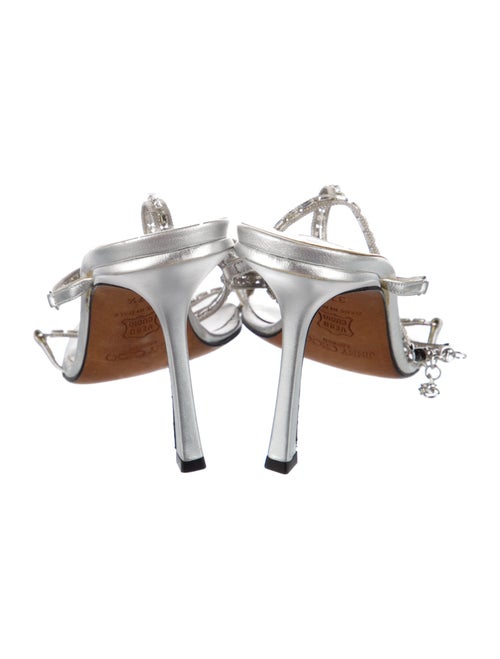 Jimmy Choo Leather Crystal Embellishments T-Strap Sandals