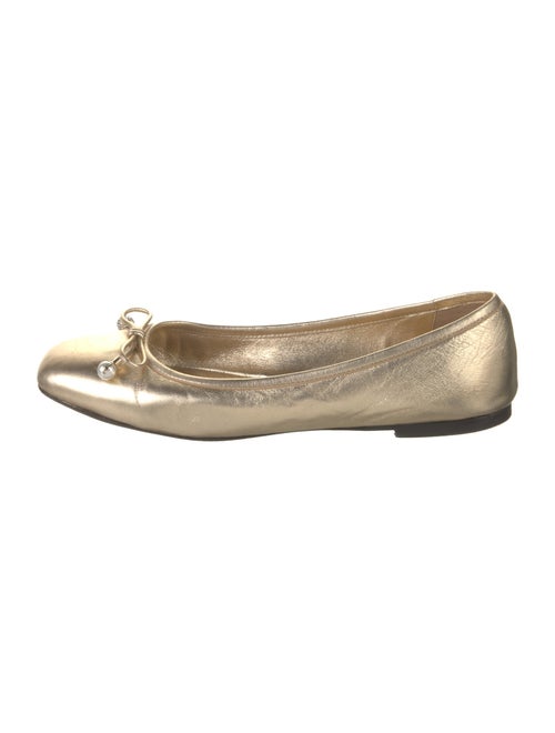 Jimmy Choo Leather Bow Accents Ballet Flats