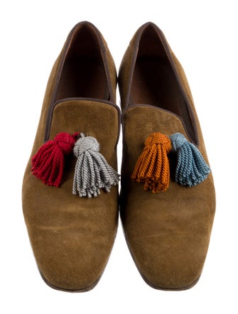 Jimmy Choo Suede Tassel Accents Loafers