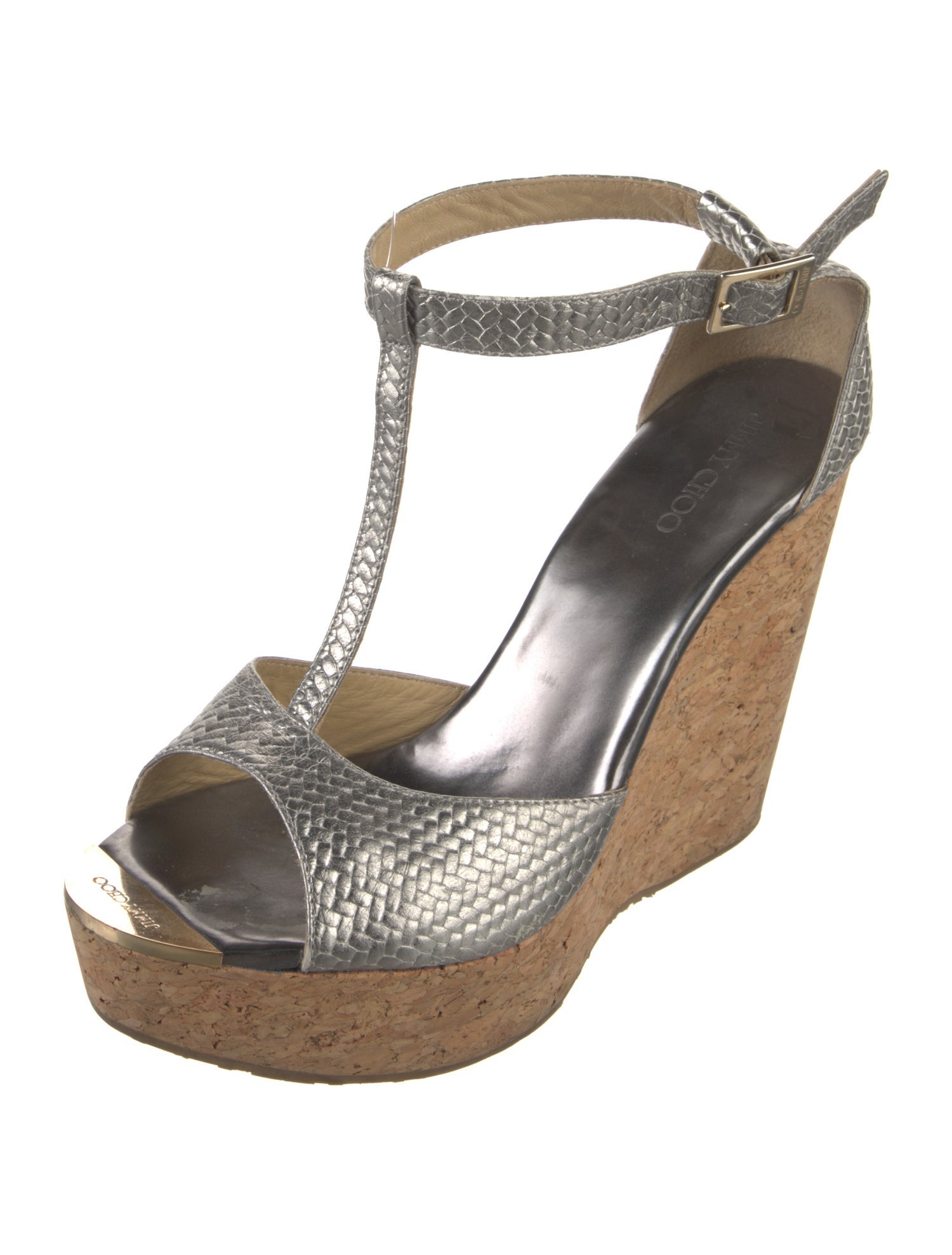 Jimmy Choo Leather T-Strap Sandals