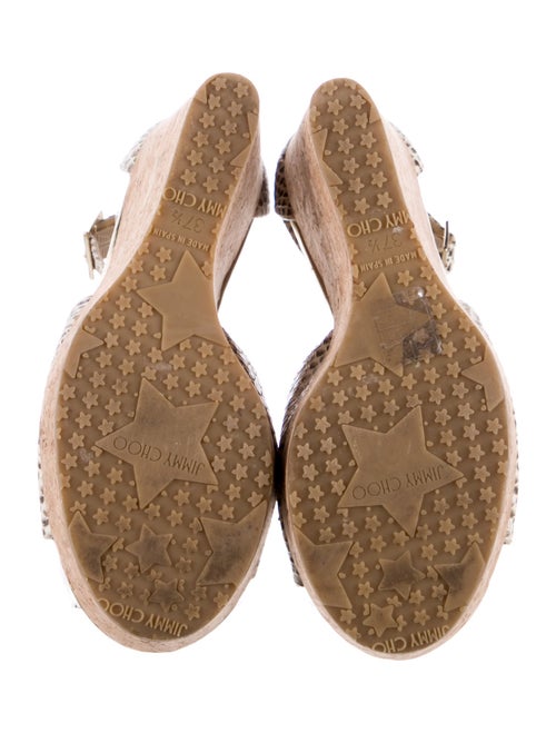 Jimmy Choo Snakeskin Animal Print T-Strap Sandals