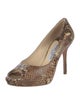 Jimmy Choo Embossed Leather Animal Print Pumps