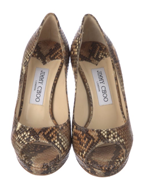 Jimmy Choo Embossed Leather Animal Print Pumps