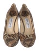 Jimmy Choo Embossed Leather Animal Print Pumps