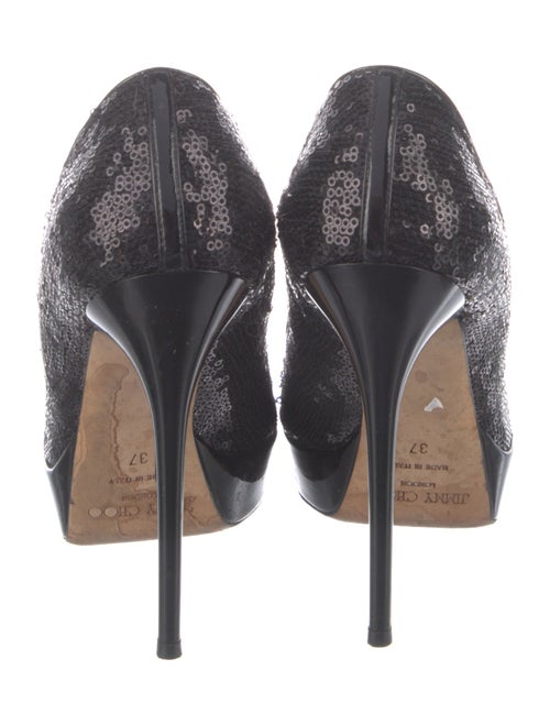 Jimmy Choo Sequins Leather Trim Embellishment Pumps