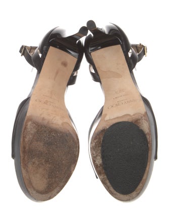 Jimmy Choo Leather Animal Print Sandals