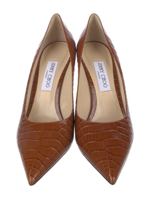 Jimmy Choo Embossed Leather Animal Print Pumps