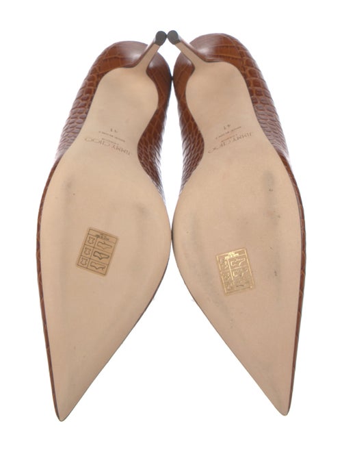 Jimmy Choo Embossed Leather Animal Print Pumps