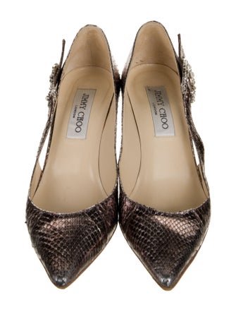 Jimmy Choo Snakeskin Animal Print D'Orsay Pumps