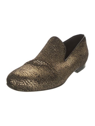Jimmy Choo Suede Glitter Accents Loafers