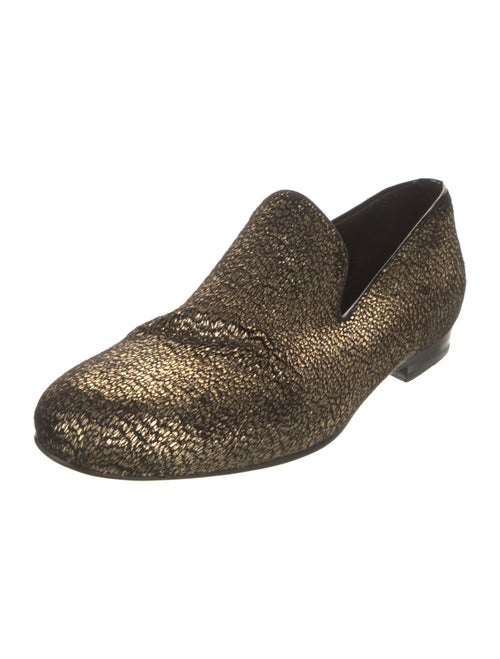 Jimmy Choo Suede Glitter Accents Loafers