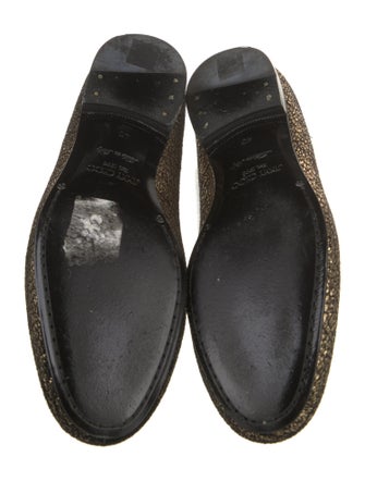 Jimmy Choo Suede Glitter Accents Loafers