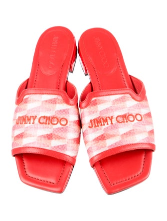 Jimmy Choo Leather Printed Slides