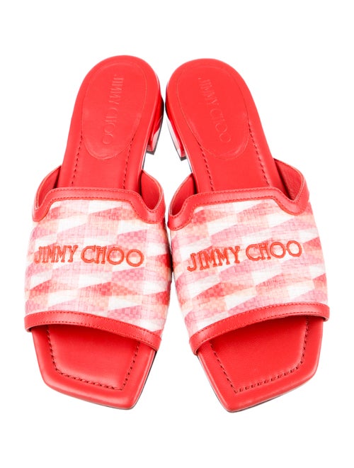 Jimmy Choo Leather Printed Slides