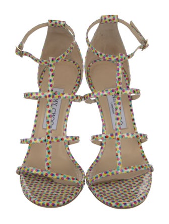 Jimmy Choo Patent Leather Printed Gladiator Sandals