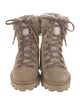 Jimmy Choo Suede Fur Trim Combat Boots