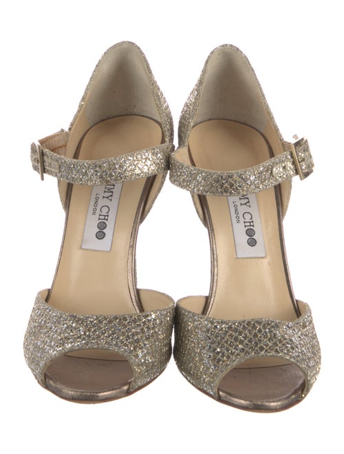 Jimmy Choo Glitter Animal Print Sandals