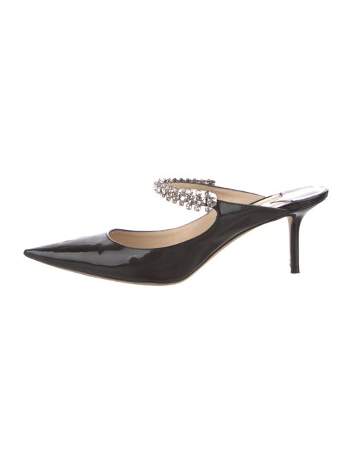 Jimmy Choo Patent Leather Crystal Embellishments Mules