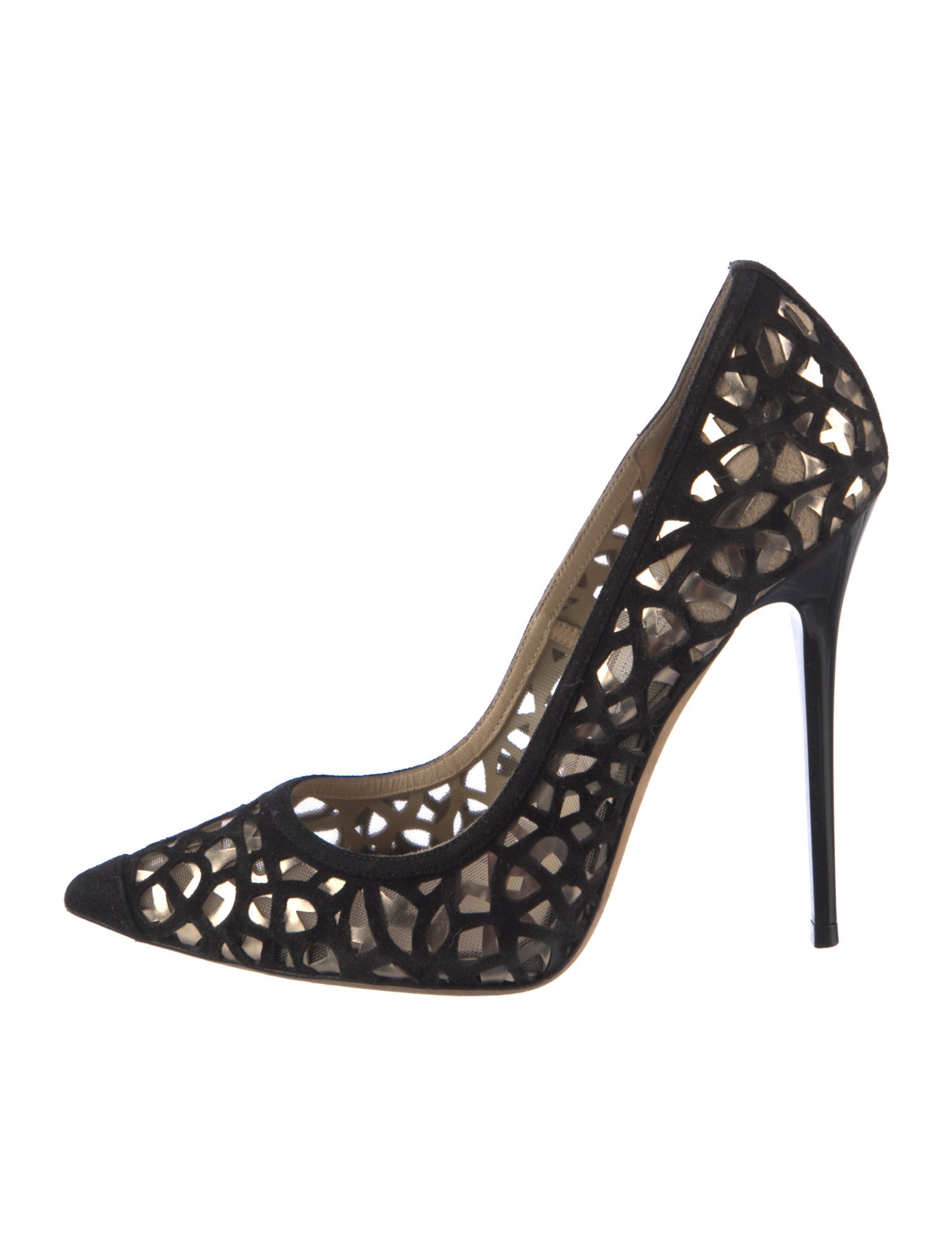 Jimmy Choo Suede Lasercut Accents Pumps