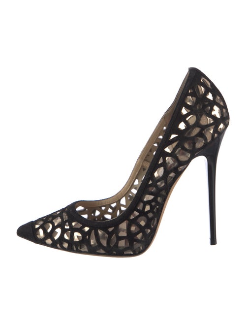 Jimmy Choo Suede Lasercut Accents Pumps