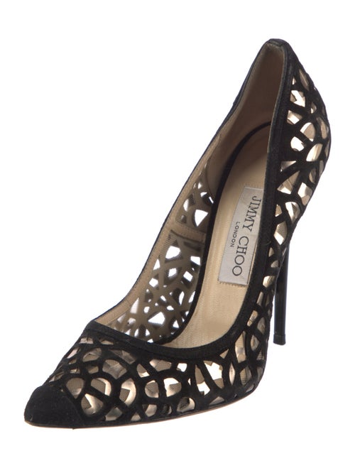 Jimmy Choo Suede Lasercut Accents Pumps