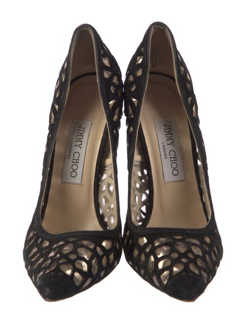 Jimmy Choo Suede Lasercut Accents Pumps