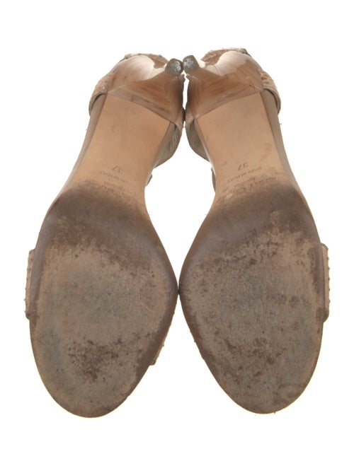 Jimmy Choo Embossed Leather Animal Print Slingback Sandals