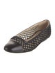 Jimmy Choo Mesh Leather Trim Embellishment Flats