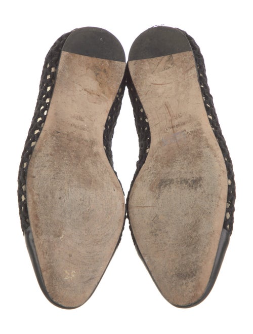 Jimmy Choo Mesh Leather Trim Embellishment Flats