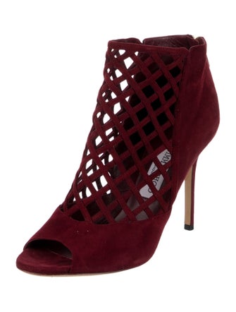 Jimmy Choo Suede Cutout Accent Lace-Up Boots