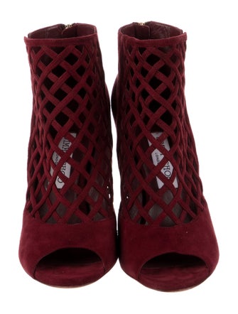 Jimmy Choo Suede Cutout Accent Lace-Up Boots