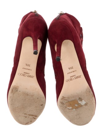 Jimmy Choo Suede Cutout Accent Lace-Up Boots