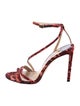Jimmy Choo Animal Print T-Strap Sandals