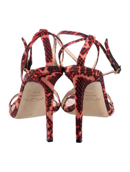 Jimmy Choo Animal Print T-Strap Sandals