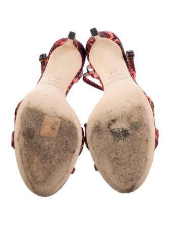 Jimmy Choo Animal Print T-Strap Sandals