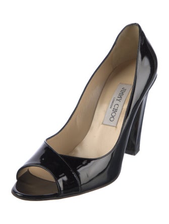 Jimmy Choo Patent Leather Cutout Accent Pumps