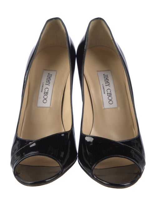Jimmy Choo Patent Leather Cutout Accent Pumps