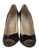 Jimmy Choo Patent Leather Cutout Accent Pumps