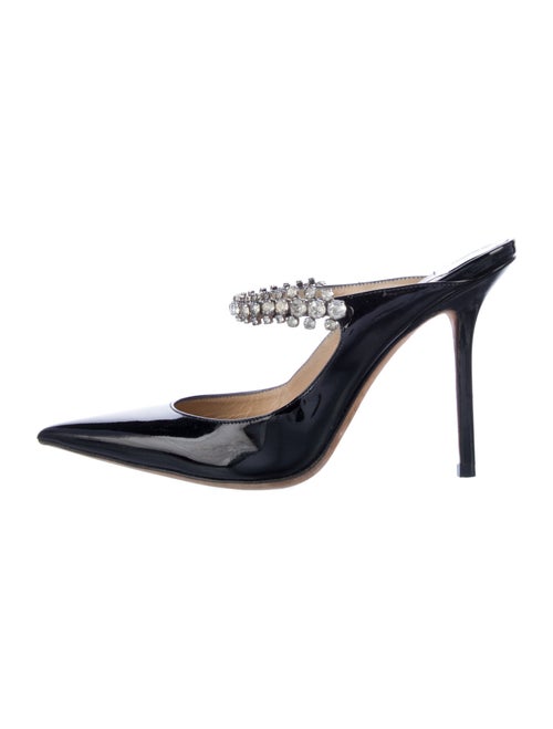 Jimmy Choo Patent Leather Crystal Embellishments Mules