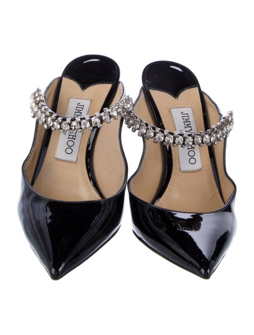 Jimmy Choo Patent Leather Crystal Embellishments Mules