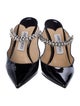 Jimmy Choo Patent Leather Crystal Embellishments Mules