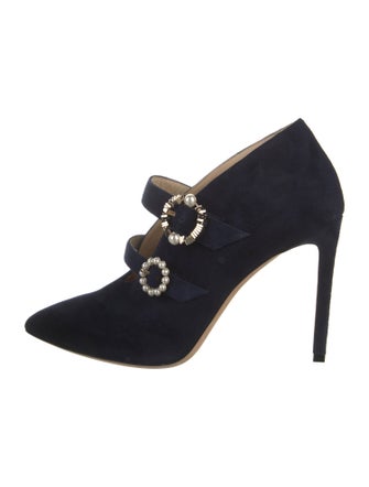 Jimmy Choo Suede Crystal Embellishments Pumps