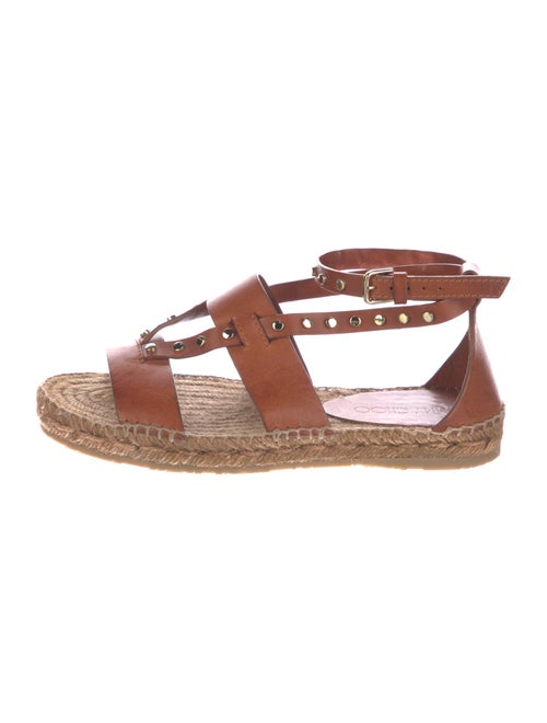 Jimmy Choo Leather Studded Accents Espadrilles