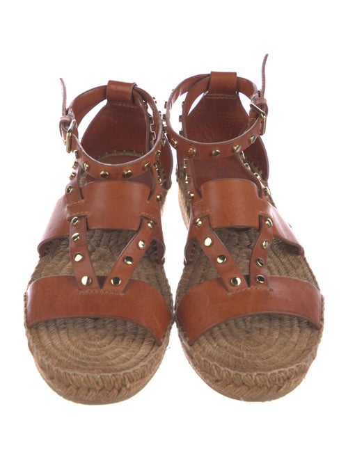 Jimmy Choo Leather Studded Accents Espadrilles